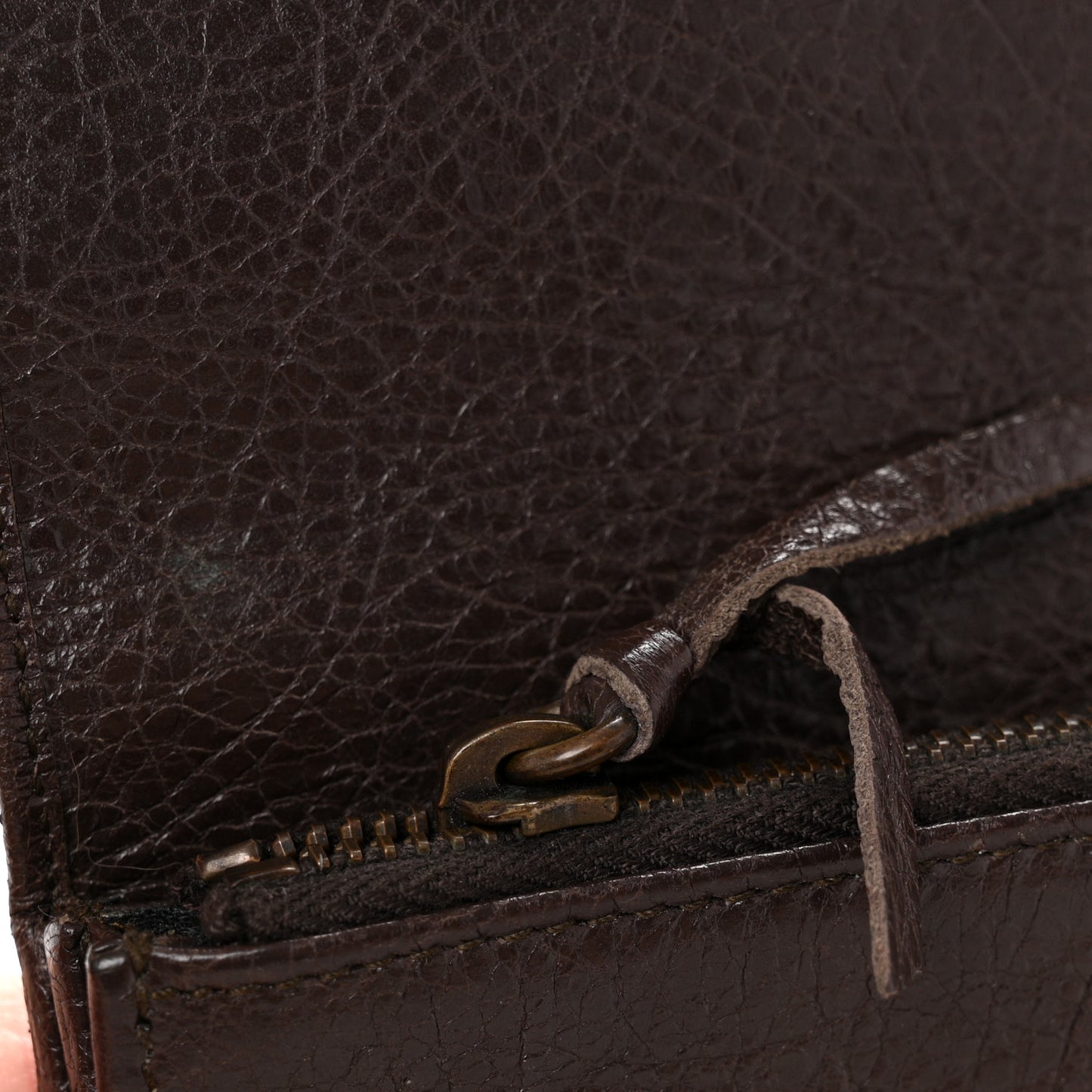 Agneau Classic Hardware Money Wallet Brown