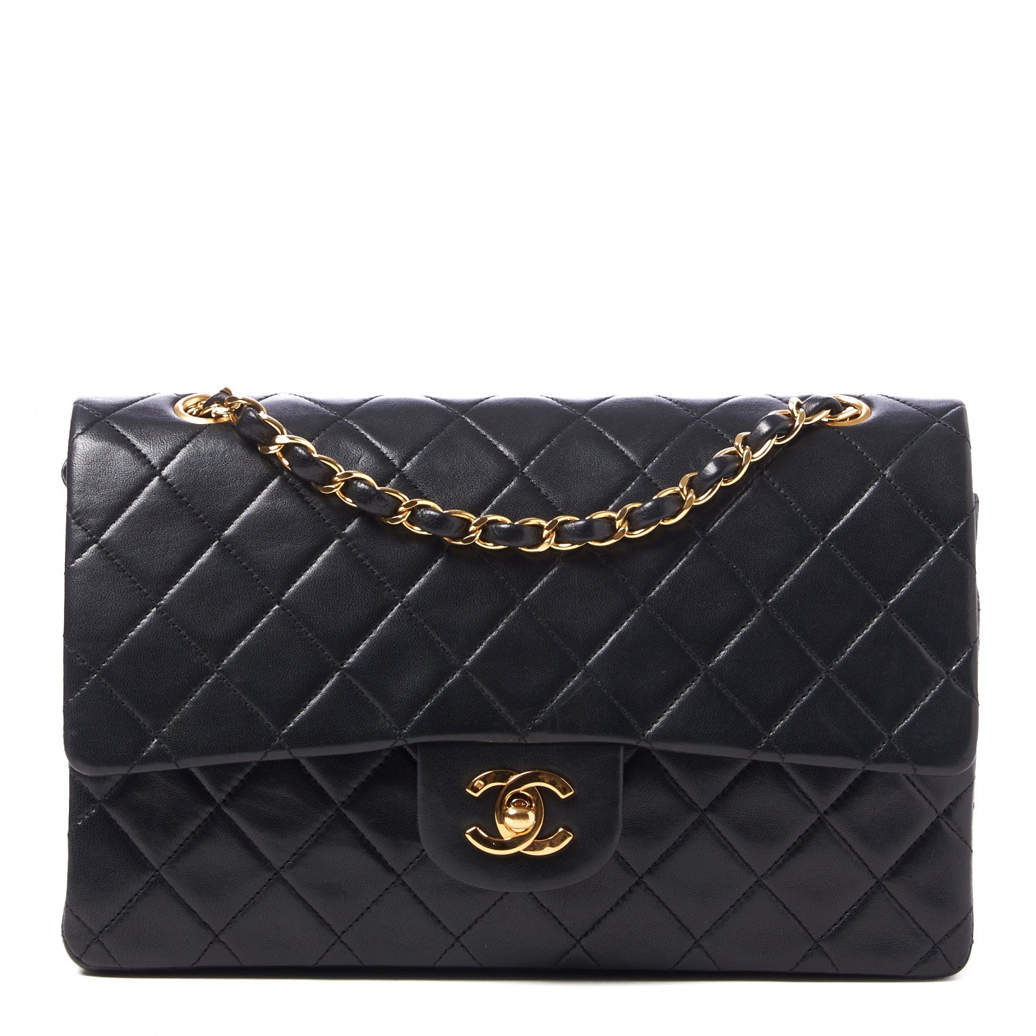 Chanel Lambskin Quilted Medium Double Flap Black 1 of 8