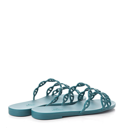 Hermes TPU Rivage Sandals 37 Vert d'Ete 4 of 7