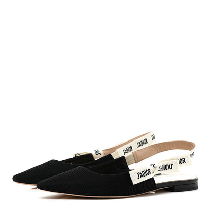 Christian Dior Technical Canvas Ribbon J'Adior Slingback Ballet Flats 40 Black 6 of 28