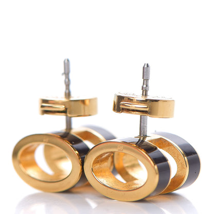 Hermes Gold Lacquered Pop H Earrings Black 3 of 3