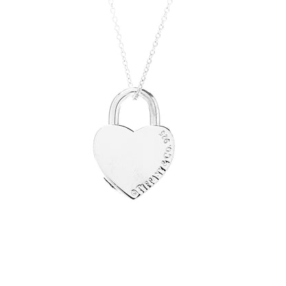 Tiffany Sterling Silver Return to Heart Lock Pendant Necklace 4 of 5