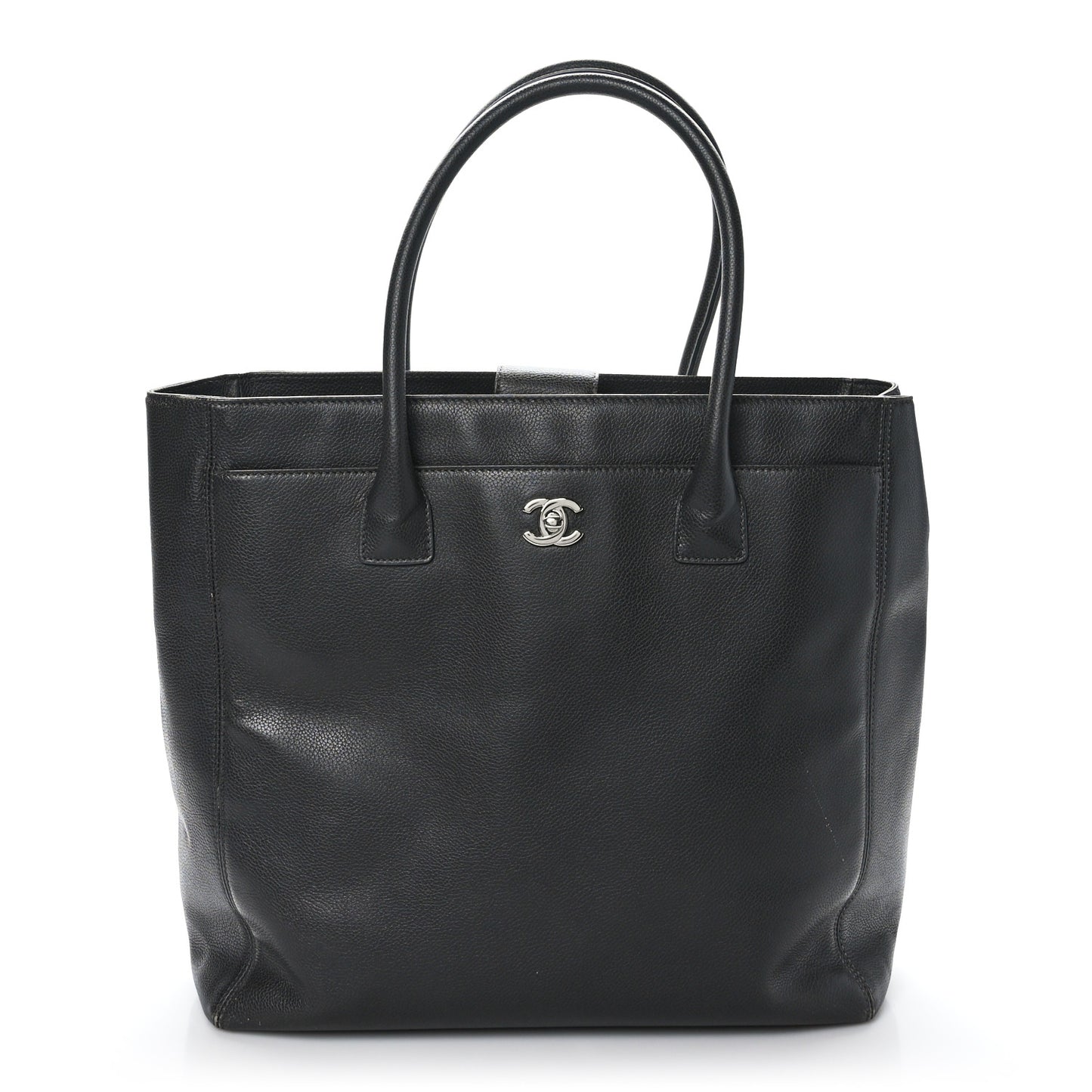 Calfskin Tall Cerf Tote Dark Grey