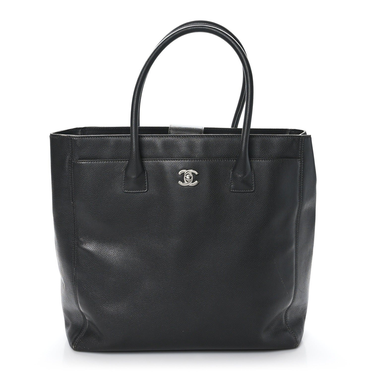 Chanel Calfskin Tall Cerf Tote Dark Grey 1 of 11