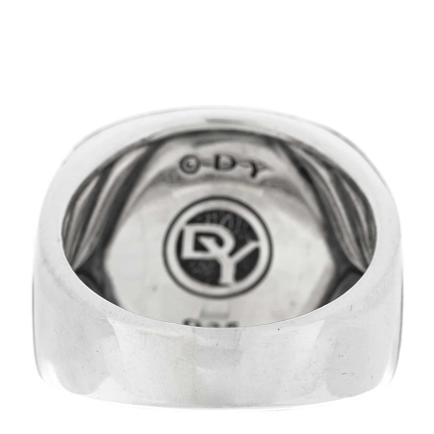 Sterling Silver Black Diamond Streamline Signet Ring 61 9.5