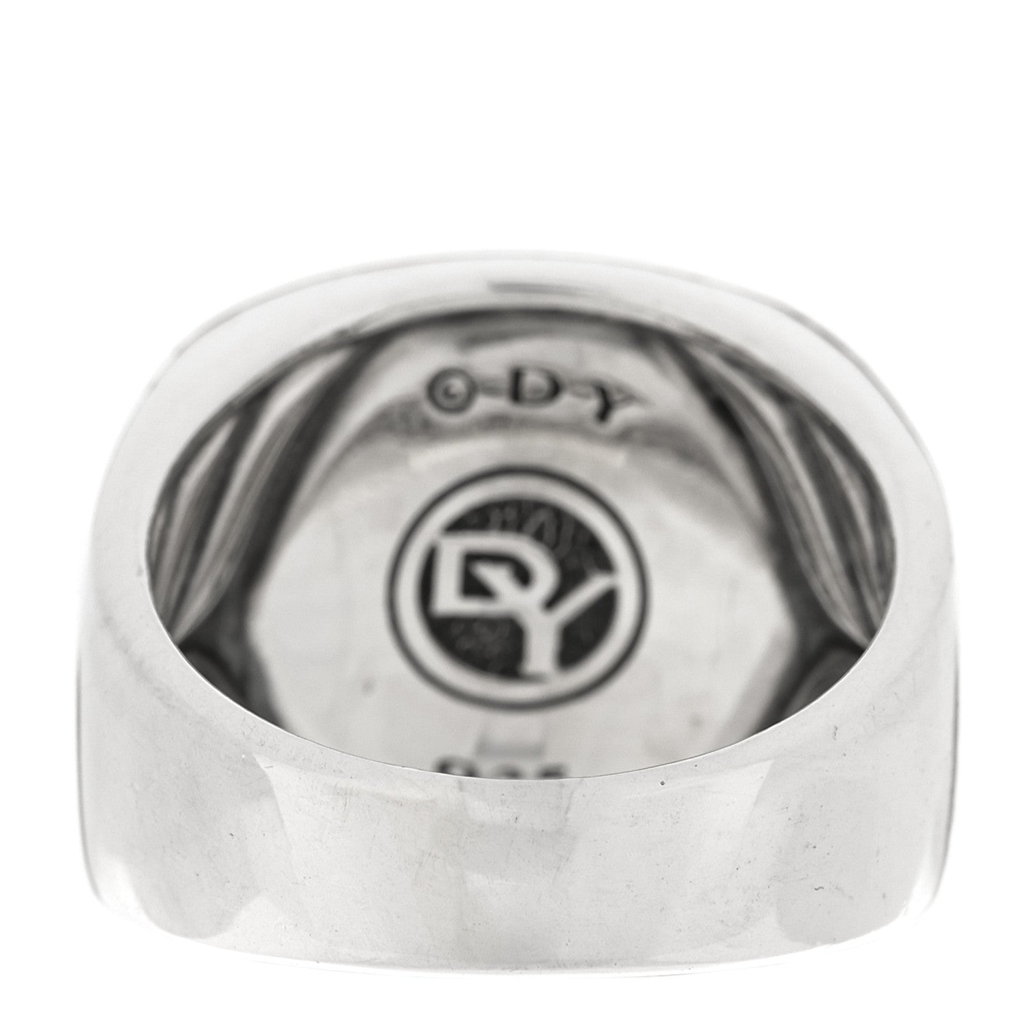 David Yurman Sterling Silver Black Diamond Streamline Signet Ring 61 9.5 3 of 4
