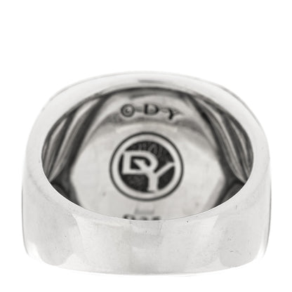 David Yurman Sterling Silver Black Diamond Streamline Signet Ring 61 9.5 3 of 4