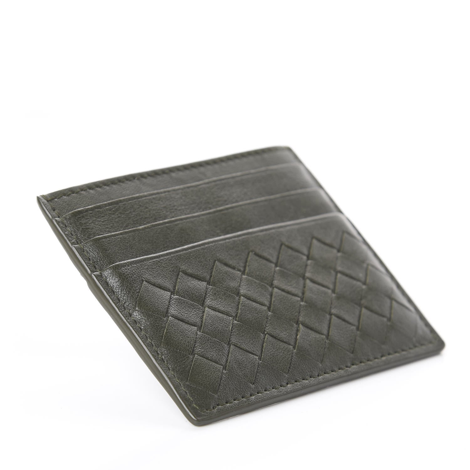 Bottega Veneta Nappa Intrecciato VN Card Case Kaki Fondente 3 of 5