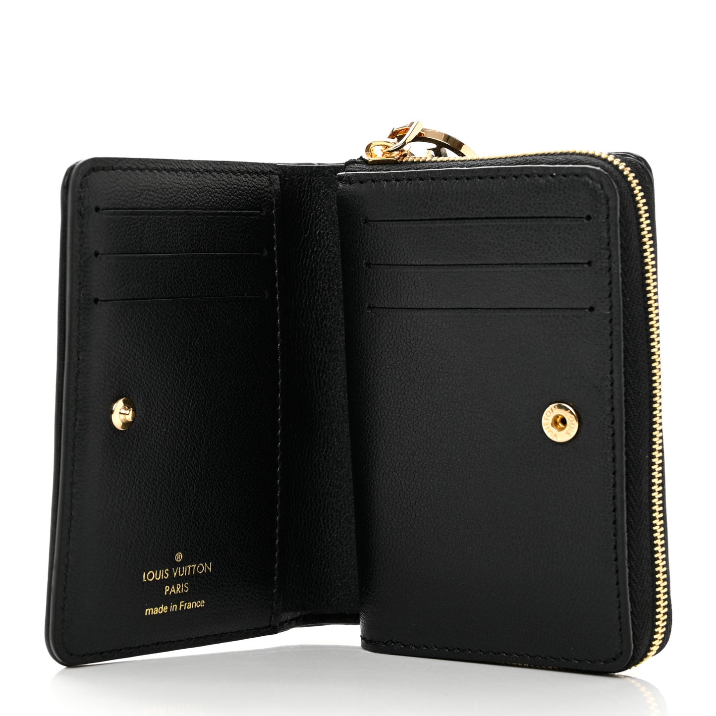 Lambskin Embossed Monogram Lou Coussin Wallet Black