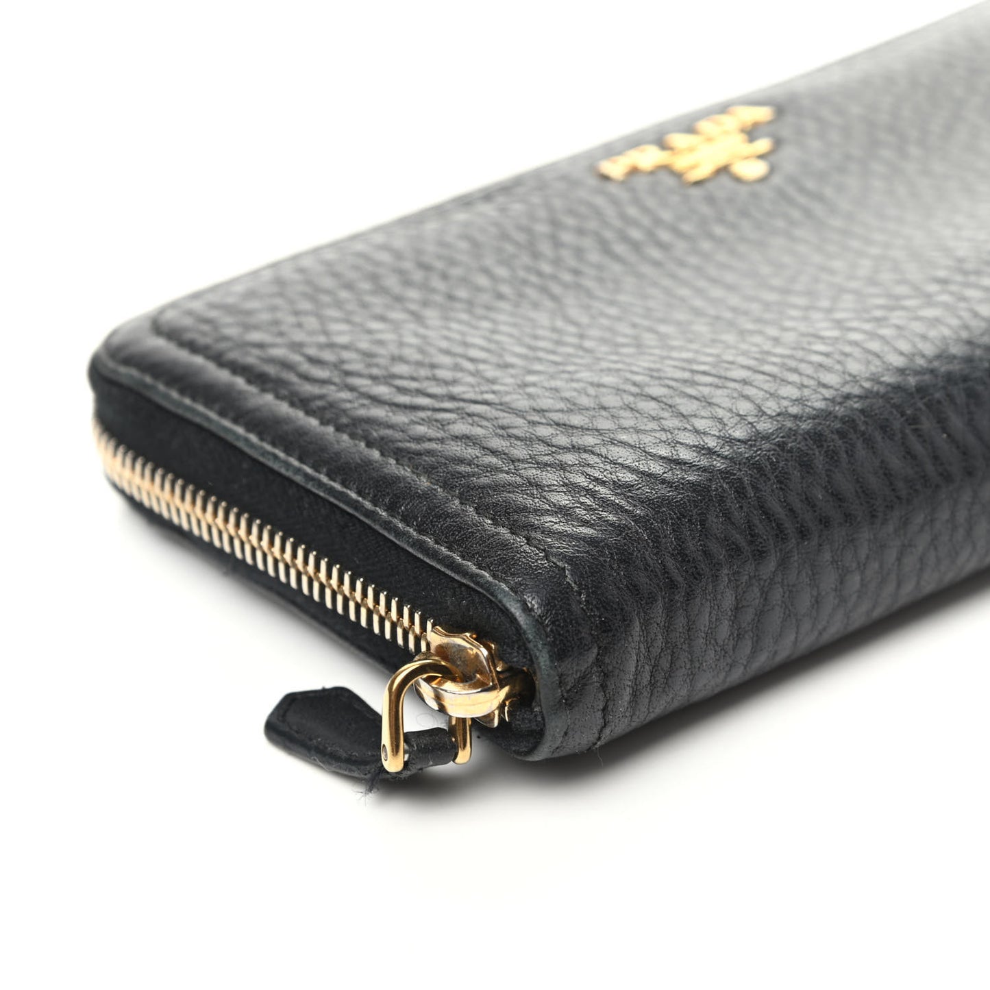 Vitello Daino Zip Around Wallet Black
