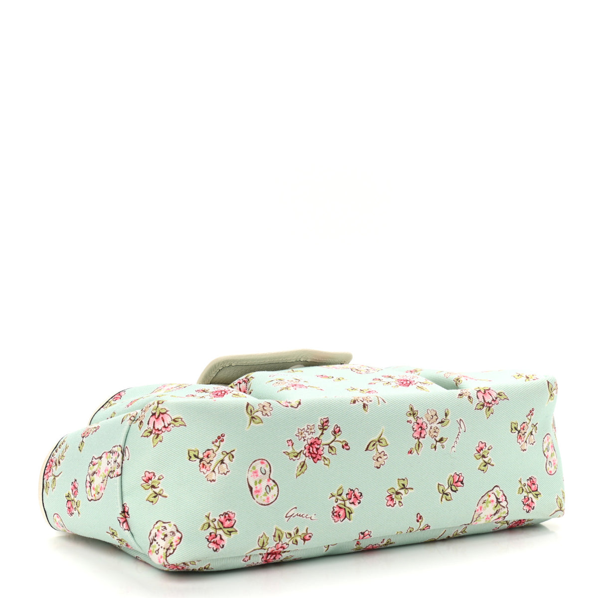 Canvas Floral Childrens Tote Light Blue