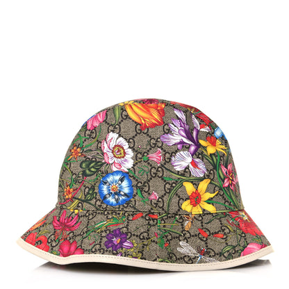 Gucci GG Supreme Monogram Flora Bucket Hat 58 White 3 of 8