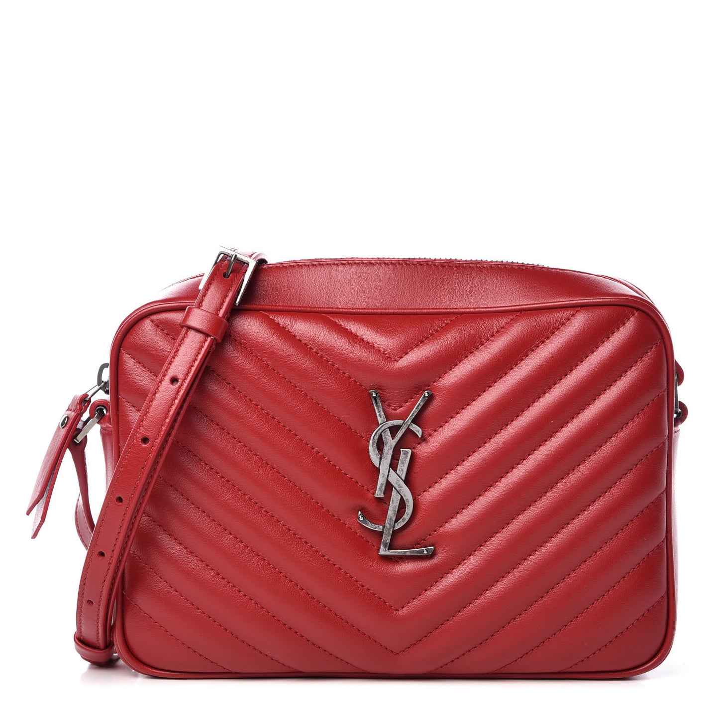 Calfskin Matelasse Monogram Lou Camera Bag Red