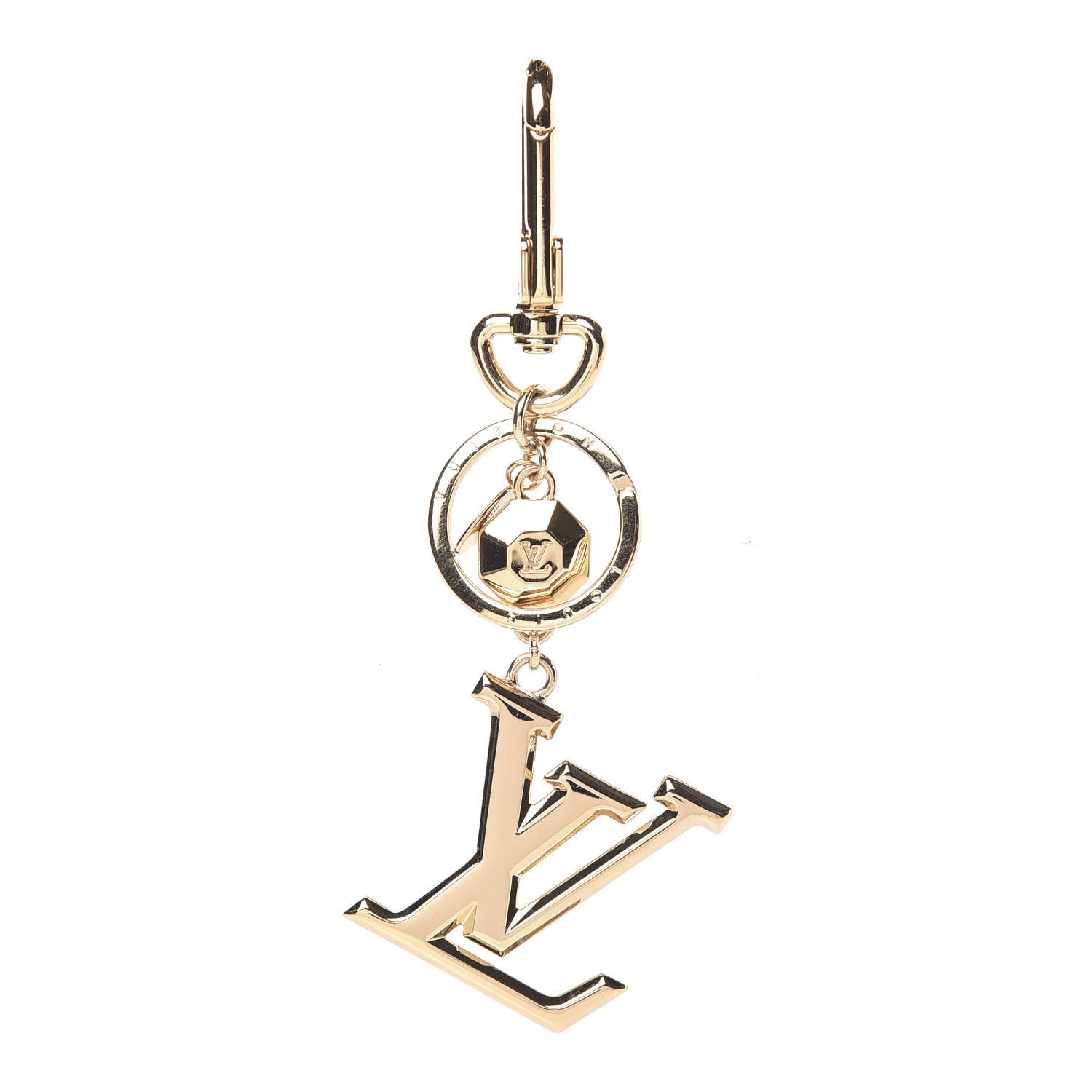 Louis Vuitton LV Facettes Bag Charm Key Holder Gold 1 of 3
