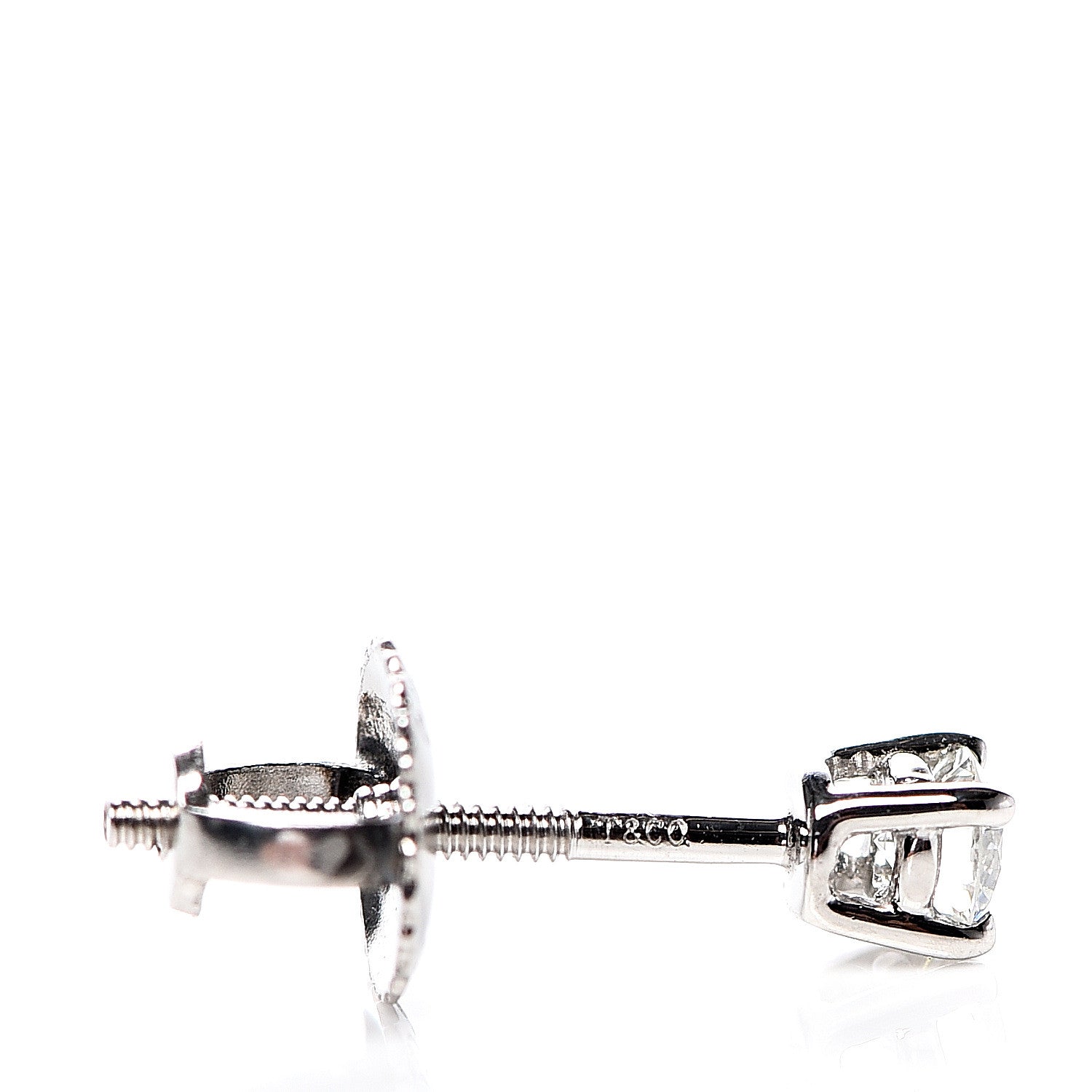 Tiffany Platinum Diamond .22ctw Solitaire Earrings 4 of 5