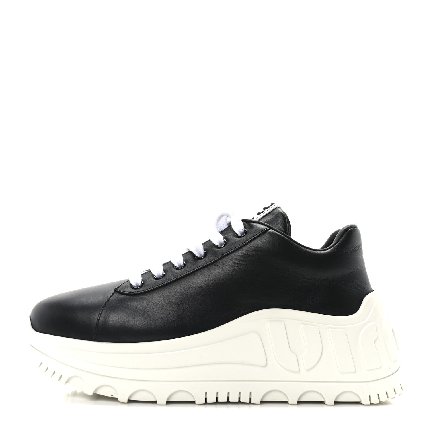 Miu Miu Vitello Soft 2 Logo Platform Sneakers 39 Black 1 of 9