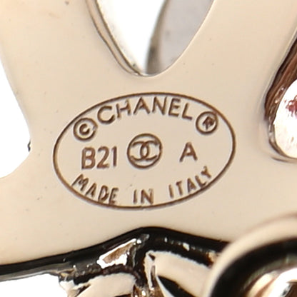 Chanel Crystal Pearl Double CC Drop Earrings Gold Silver 4 of 4