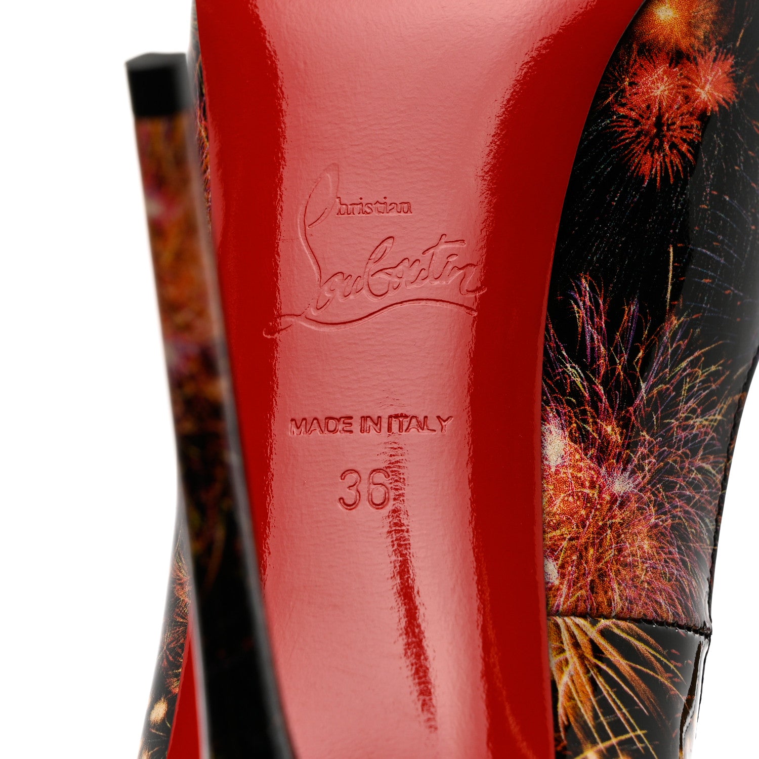 Christian Louboutin  FIREWORKS ルブタン Christian Louboutin Patent Fireworks New Very Prive 120 Pumps 36
