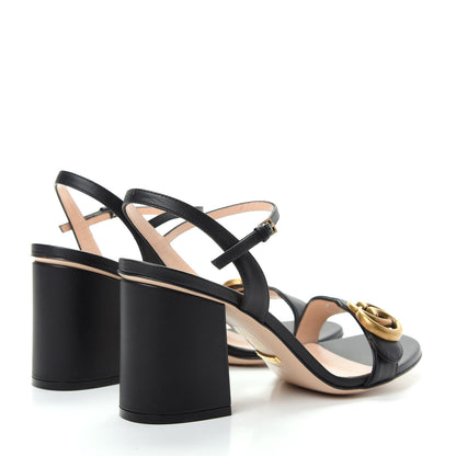 Gucci Lifford Calfskin GG Marmont Ankle Wrap 75mm Sandals 38 Black 4 of 10