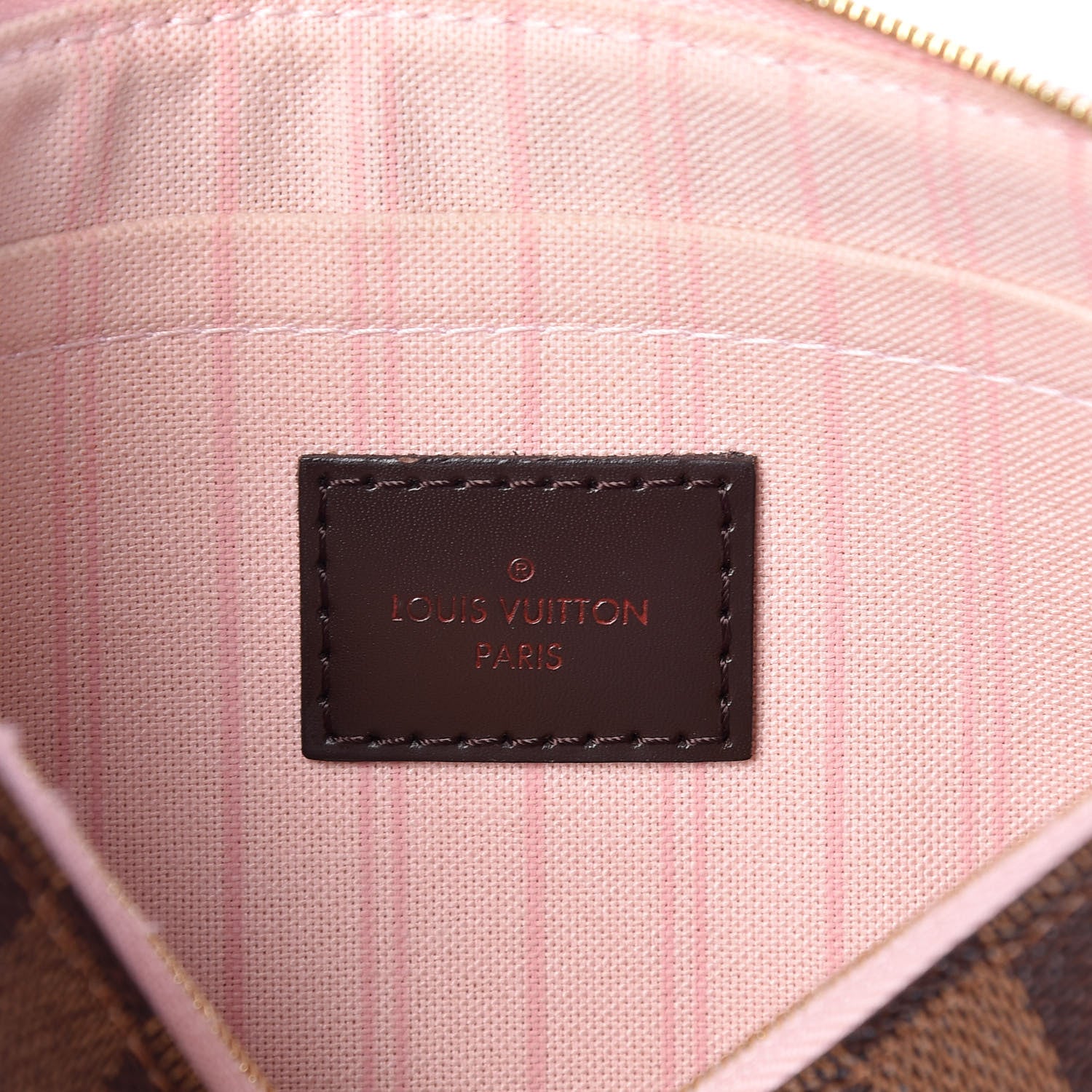 Louis Vuitton Damier Ebene Neverfull MM GM Pochette Rose Ballerine 6 of 7