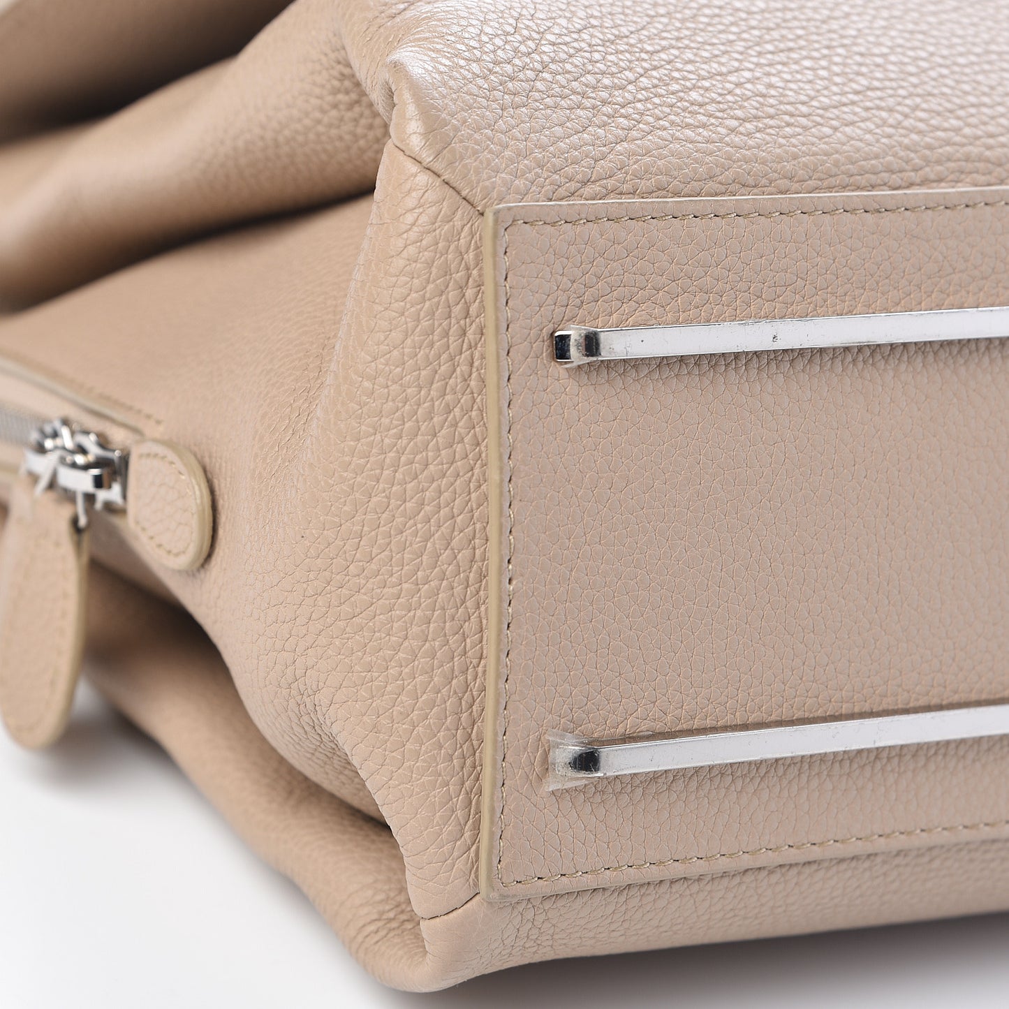 Grained Calfskin Le Dix Small Soft Cartable Beige Seigle