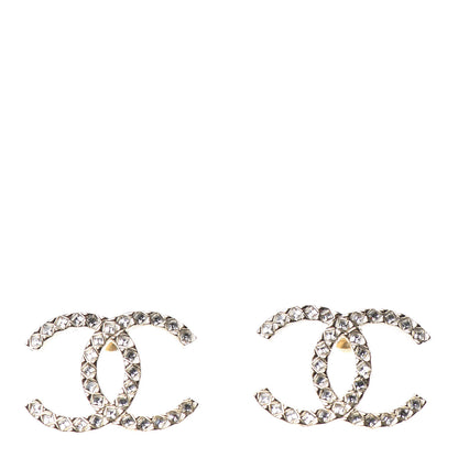 Chanel Baguette Crystal High Society CC Earrings Gold 1 of 4