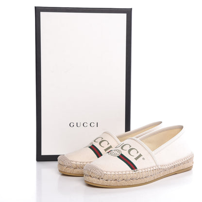 Gucci Canvas Logo Espadrilles 36 Greggio White 12 of 12