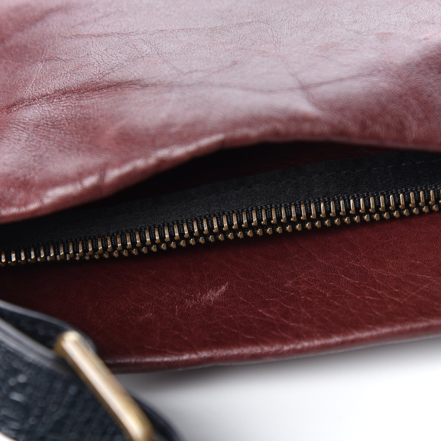 Lanvin Crinkled Lambskin Tote Black Burgundy 9 of 12