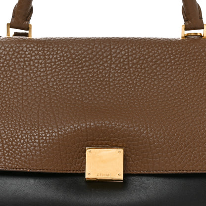 Celine Bullhide Calfskin Nubuck Small Tri-Color Trapeze Coffee 7 of 9