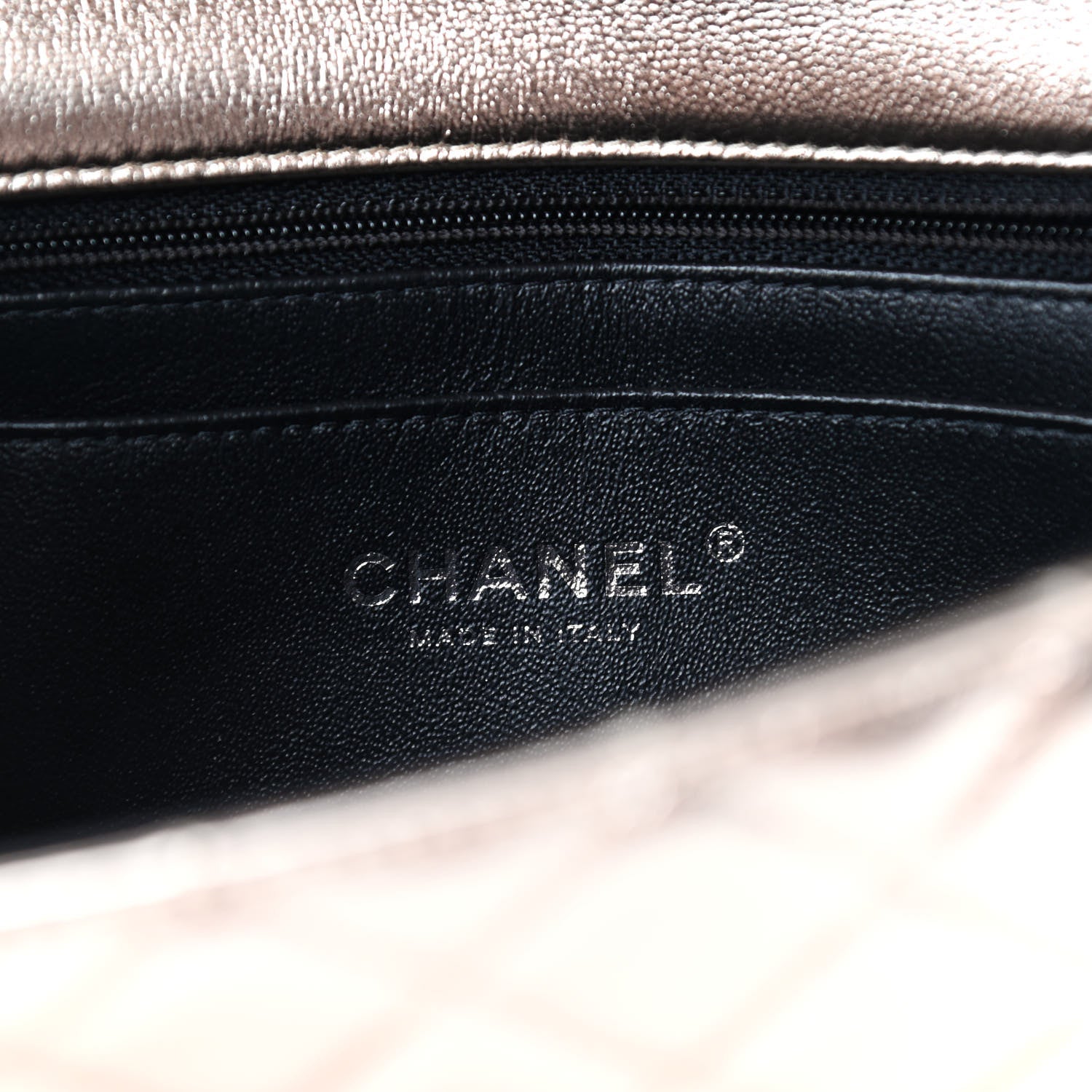 Chanel Metallic Lambskin Quilted Mini Rectangular Flap Gold Black 6 of 11