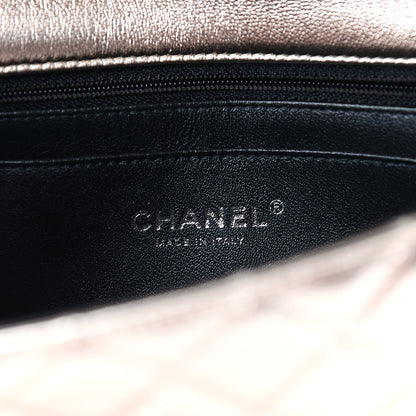 Chanel Metallic Lambskin Quilted Mini Rectangular Flap Gold Black 6 of 11
