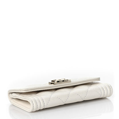 Chanel Caviar Quilted Boy Flap Card Holder White 4 of 11
