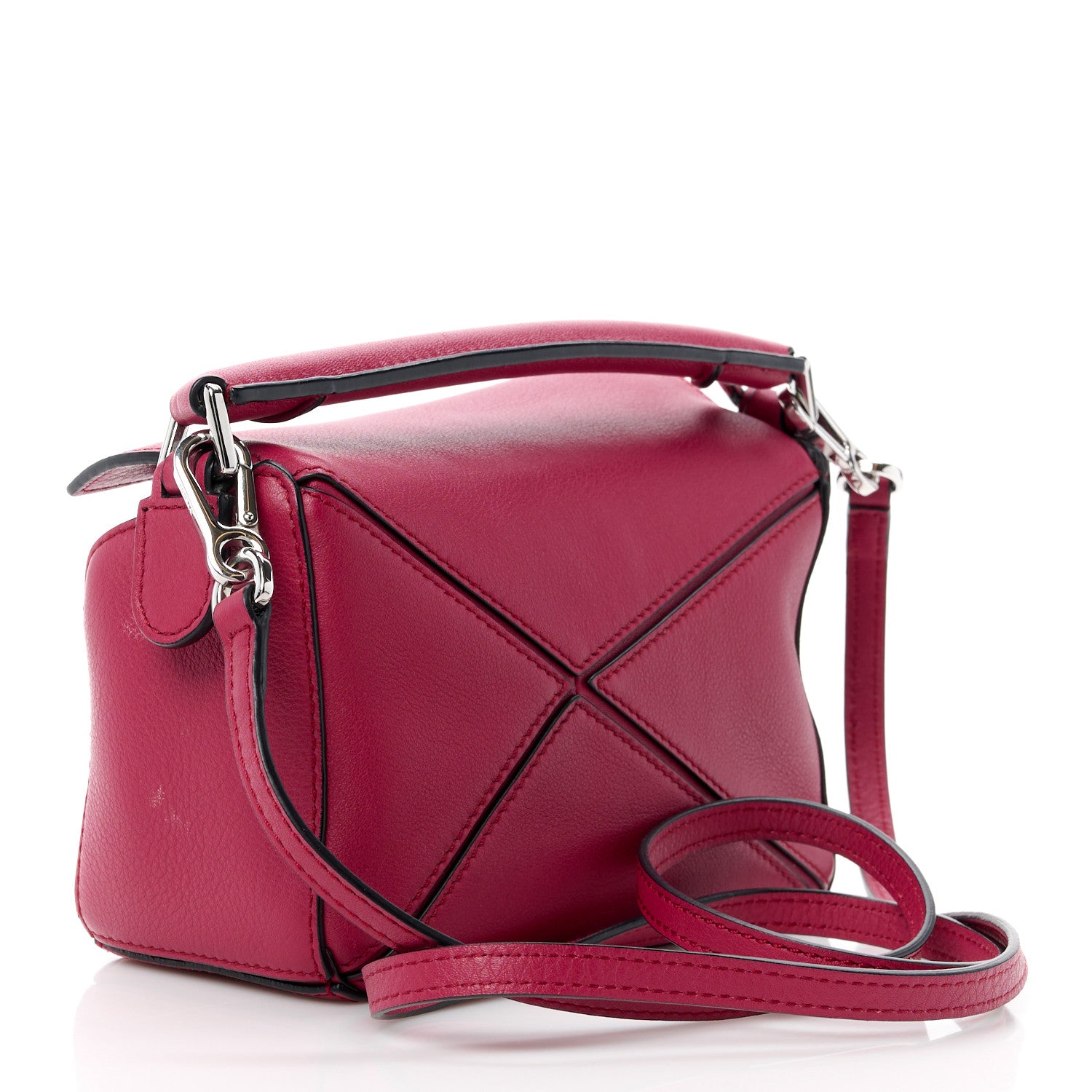 Loewe Calfskin Mini Puzzle Bag Raspberry 3 of 12