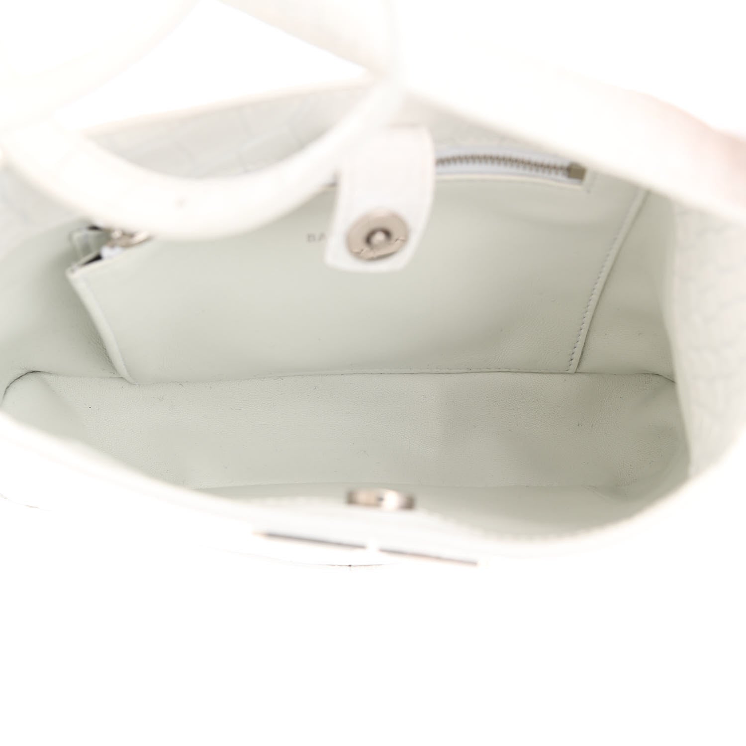 Balenciaga Shiny Super Supple Calfskin Crocodile Embossed Small XX Bag Optic White 5 of 10