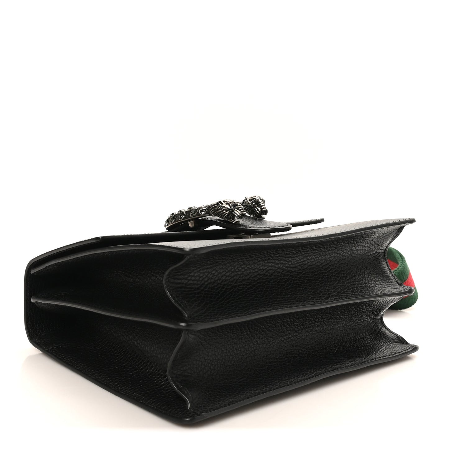 Dollar Calfskin Crystal Web Medium Dionysus Bamboo Top Handle Bag Black Black Diamond