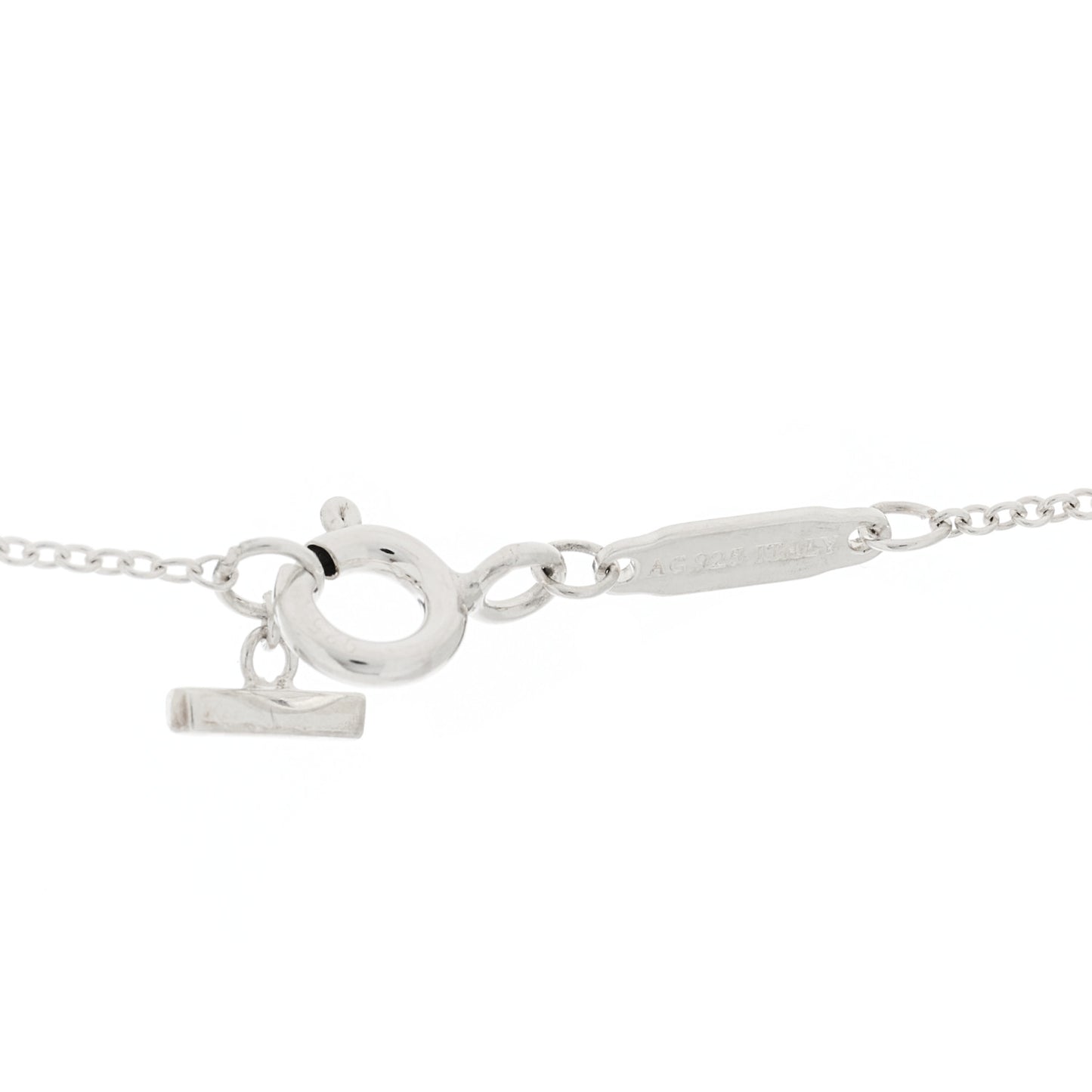Sterling Silver Large T Smile Pendant Necklace