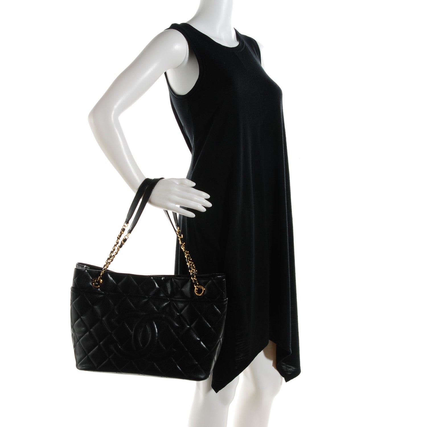 Chanel Caviar Quilted CC Timeless Soft Hobo Black 2 of 8