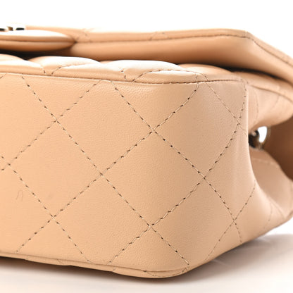 Chanel Lambskin Quilted Mini Rectangular Flap Beige 10 of 11