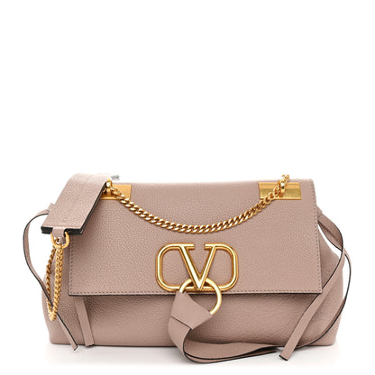 Valentino Garavani Buffalo Small VRing Chain Shoulder Bag Poudre 1 of 9