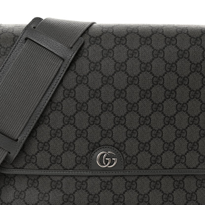 Gucci Tender GG Supreme Monogram Textured Dollar Calfskin Ophidia Messenger Bag Grey Black Graphite Grey 7 of 9