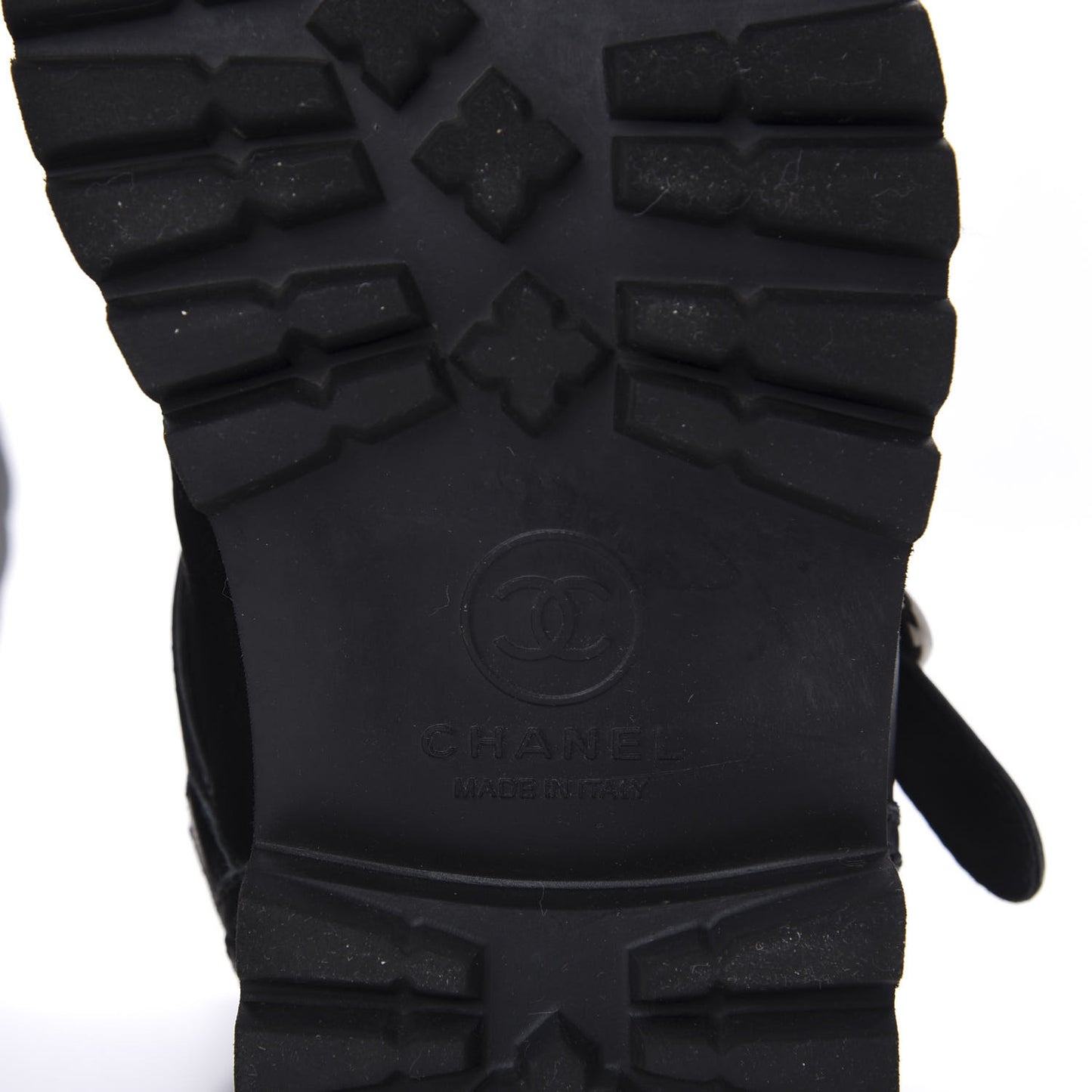 Calfskin Quilted Biker Boots 36.5 Black