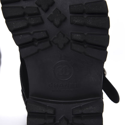 Chanel Calfskin Quilted Biker Boots 36.5 Black 7 of 8