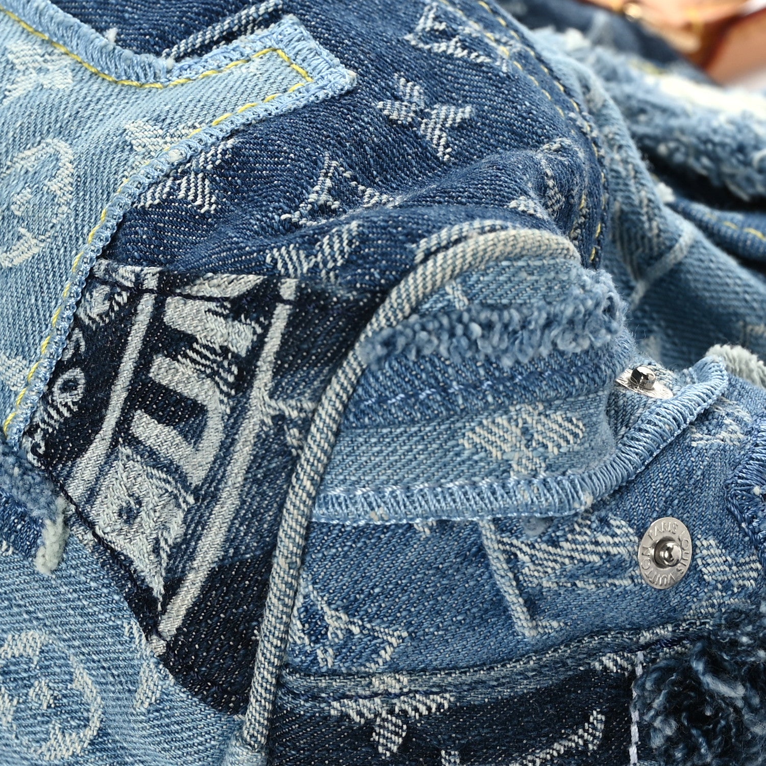 Louis Vuitton Denim Patchwork Speedy 30 Blue 8 of 10