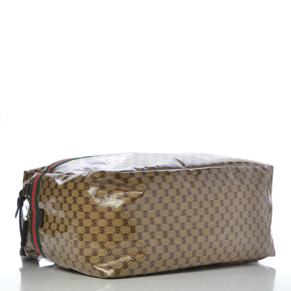 Gucci Crystal Monogram Web Large Carry On Duffle Bag Brown 4 of 7