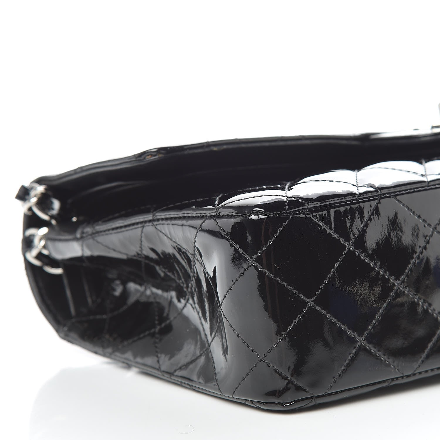 Chanel Patent Quilted Medium Double Flap Black 7 of 19