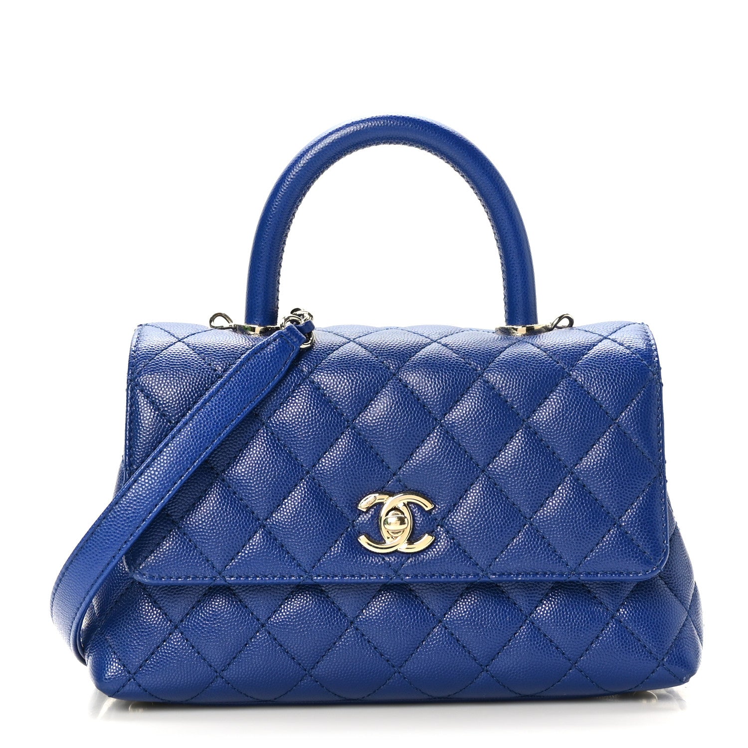 Chanel Caviar Quilted Mini Coco Handle Flap Blue 1 of 9