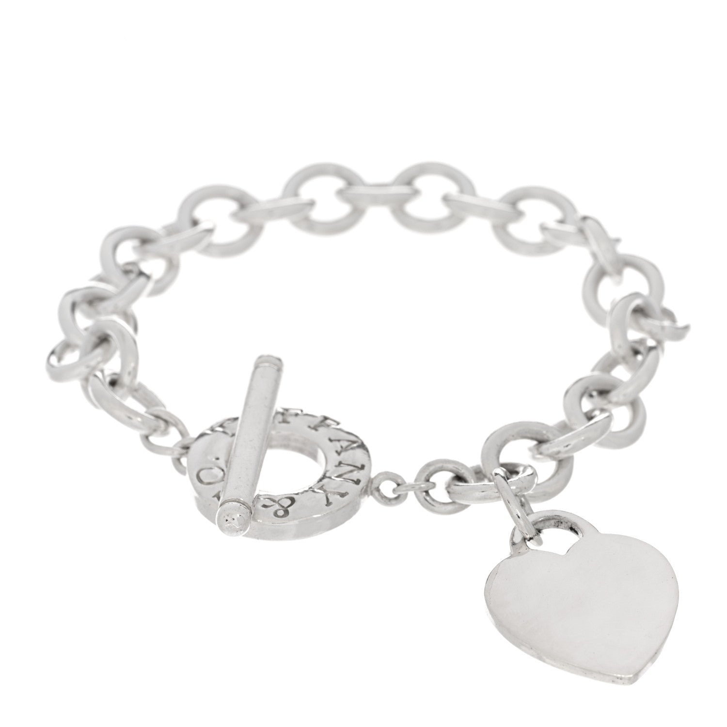 Tiffany Sterling Silver Heart Tag Toggle Bracelet 1 of 3