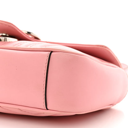 Gucci Calfskin Matelasse Mini GG Marmont Shoulder Bag Wild Rose 10 of 13
