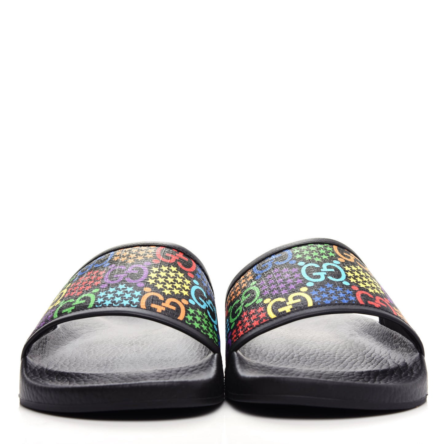 GG Supreme Monogram Psychedelic Slide Sandals 10 Black Multicolor