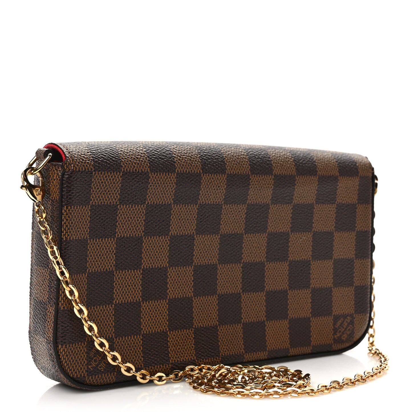 LOUIS VUITTON Damier Ebene Pochette Felicie Chain Wallet